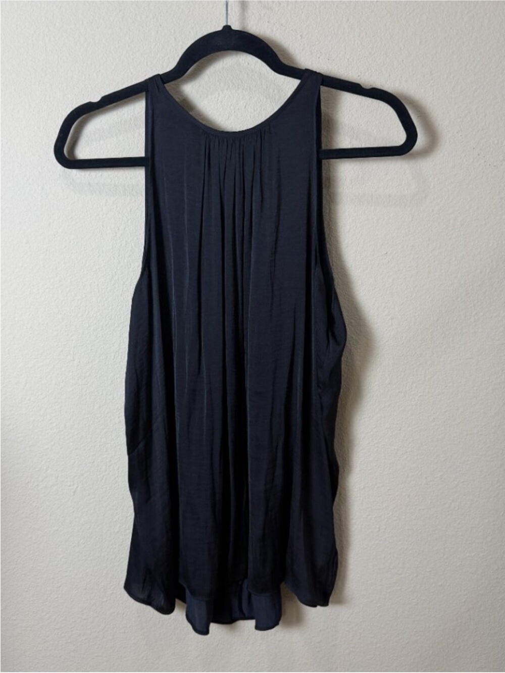 Old Navy Black Pleated Tank Top